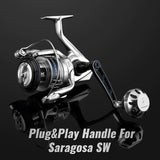 GOMEXUS Spinning Reel Power Handle With Knob - Aluminium 70mm For Shimano - Free Line and Lure Gift