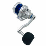 POSEIDON 150 Mini Overhead Jigging Reel - Silver/Blue - Reel Outfitters Co