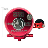 POSEIDON 150 Mini Overhead Jigging Reel - Red/Gunsmoke - Reel Outfitters Co