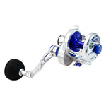 NEXT Overhead Jigging Reel Lever Drag - Silver/Blue - Reel Outfitters Co